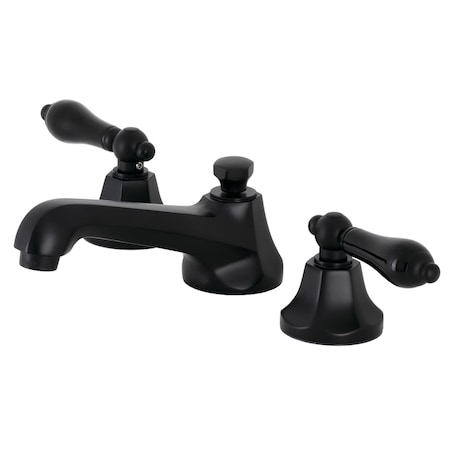 Kingston Brass KS4460PKL Duchess Widespread Bathroom Faucet W/Brass Pop-Up, Matte Blk KS4460PKL